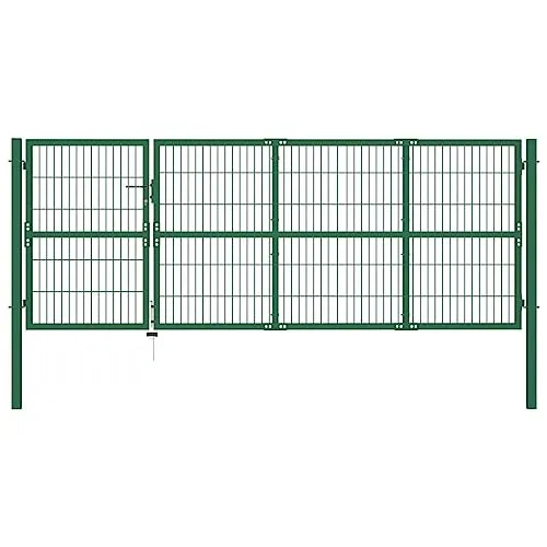 Produktbild vidaXL Gartentor mit Pfosten 350 x 120 cm – Robustes Design in Grün