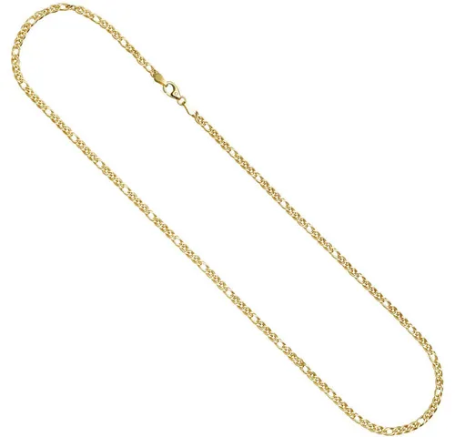 Schmuck Krone Goldkette 3mm Zwillings-Panzerkette aus 585 Gelbgold, 45cm, Gold 585