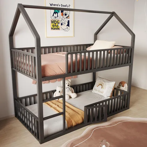 MODFU Etagenbett 90x200 Kinderbett mit Sicherheitsgeländer