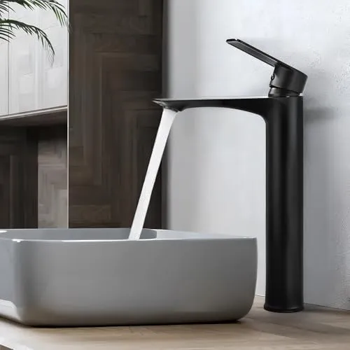 HOMELODY Wasserhahn Bad Schwarz Hoch