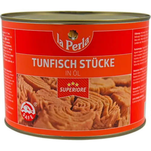 La Perla Thunfisch Stücke In Pflanzenöl Abtropfgewicht 1260g, Füllmenge 1,705 kg
