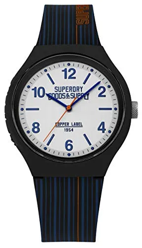 Superdry Quarzuhr Urban XL Stripe - Armbanduhren mit sportlich-urbanem Design, 43 mm Gehäuse, flexibles Silikonarmband und optimaler Tragekomfort für einen aktiven Lifestyle.