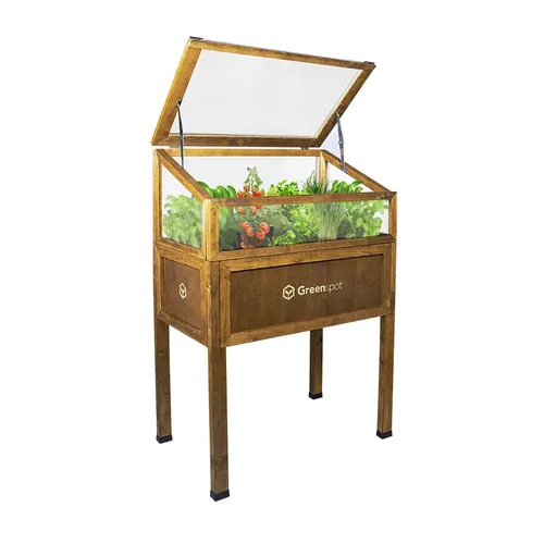Greenspot Vintage Hochbeet mit Haube 80x45x120cm von Greenspot
