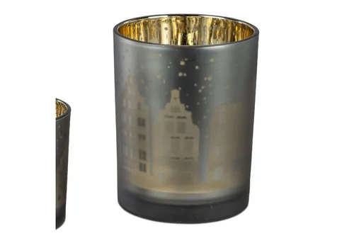 formano Teelichthalter Häuser, Farbe: Grau, Motiv: Häuser von formano