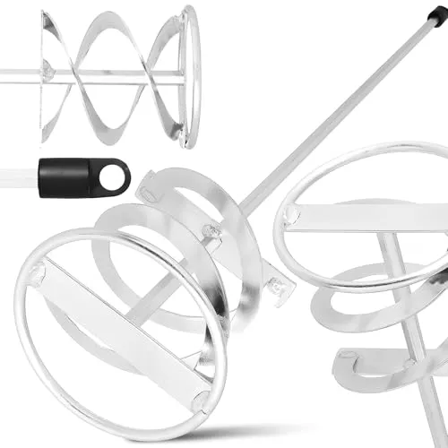 Rührstab 100x600 mm HEX Mörtelrührer Gipsmischer Betonmischer Farbrührer Rührkorb Estrichrührer Spiralrührer Zement Gips Beton Farbe Kleber Robust Edelstahl