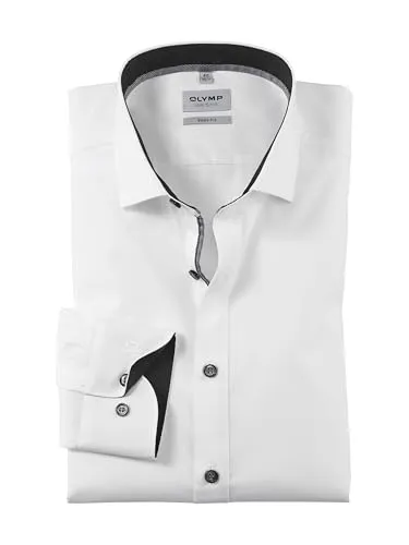 OLYMP Herren Businesshemd Langarm Level.Five.Body.fit in silber von Olymp