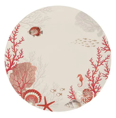 EasyLife Speiseteller Reef, Spülmaschinengeeignet, Weiß, Motiv: Korallen