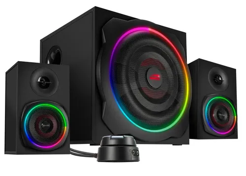 Speedlink GRAVITY RGB 2.1 Soundsystem - 2.1 Lautsprecher mit Bluetooth, beeindruckender Sound und stilvolle RGB-Beleuchtung