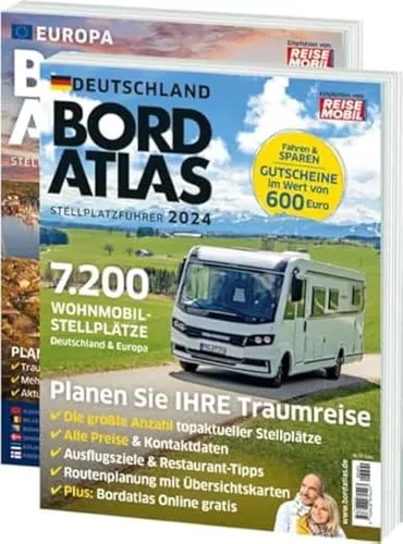 Bordatlas Stellplatzführer 2024: 7.200 Stellplätze in Deutschland und Europa - Freizeit, Haus & Garten – Entdecken Sie 7.200 Stellplätze mit großen Übersichtskarten und profitieren Sie von Gutscheinen im Wert von über 500 Euro!