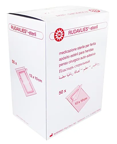 Noba Rudavlies, steriles Verbandpflaster, Wundverband, Pflaster, 12x10cm, 50 St