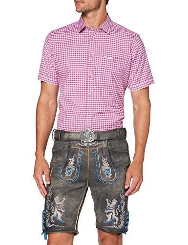 Stockerpoint Herren Austria-Bua Trachtenlederhose - Grau Antik Gespeckt, Größe 44 - Trachtenlederhose aus 100% echtem Leder, handgemachte Details und beste Verarbeitung für ein authentisches bayerisches Outfit.