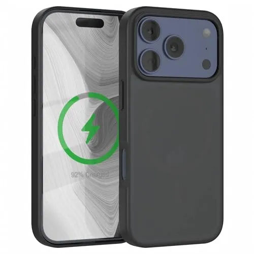 EAZY CASE Ultra Schutz Outdoor Hülle kompatibel mit iPhone 17 Pro kompatibel mit Qi-Charging, hochwertige Schutzhülle mit Aufprallschutz, Kratzfest, Handyhülle mit Kameraschutz, Schwarz - Qi Charging