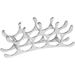 Wohnling Design Aluminium Weinregal für 9 Flaschen, Silber