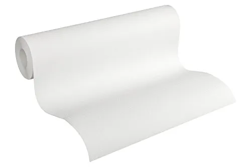 A.S. Création 336381 Vliestapete Meisterputz 15 m Alternative zur Rauhfaser Unitapete, 15 x 0,53 m, weiß