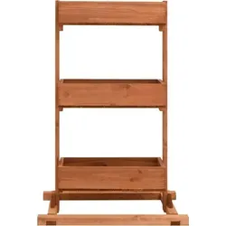 Tanne Pflanzkübel Blumenkübel Hochbeet von vidaXL - Rechteckiger Pflanzkübel aus Tannenholz, ideal für Garten und Terrasse. Dreistufiges Design für eine ansprechende Pflanzenpräsentation.