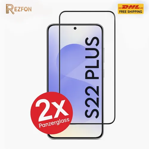 2x 9H Schutzglas Samsung Galaxy S22 Plus Echtglas Fullscreen Displayfolie