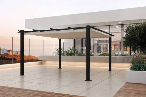 OUTFLEXX Pavillon – Elegante Pergola für Ihren Garten - Hochwertige Pergola von Outflexx mit robustem Aluminiumgestell und UV-beständigem Dach. Ideal für stilvolle Stunden im Freien – langlebig und pflegeleicht.