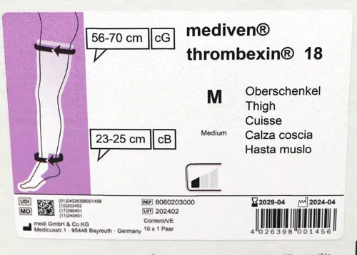 Paar Kompressionsstrümpfe Medi Mediven Thrombexin 18 Oberschenkelstrumpf Gr. M