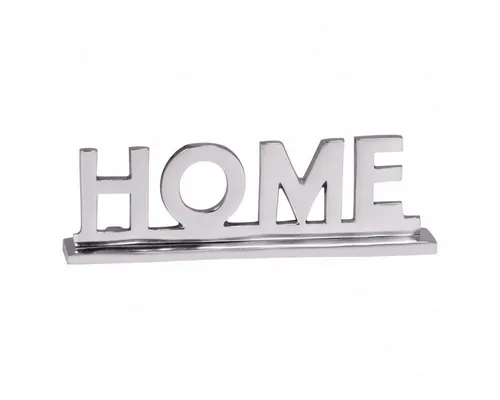 Wohnling Deko-Buchstaben Home Schriftzug Deko Wohnzimmer Tisch Dekoration Alu Aluminium Wohndek (Home Deko Schriftzug Design Wohnzimmer Dekoration), Wohndeko für Esstisch Silber 22 cm, Aluminium Alu