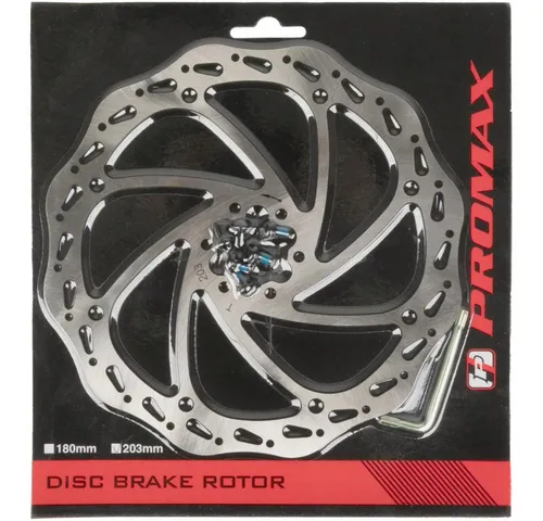 Promax Scheibenbremse PROMAX Bremsscheibe 203 mm 6-Loch - präzisionsgefräste Stahlscheibe mi