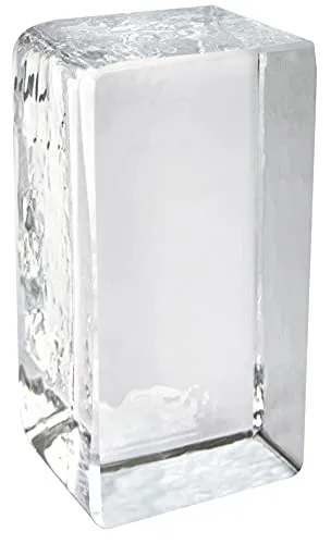 Fuchs Design Crystal Collection Classic 1 Stück Vollsicht glänzend Glasziegel Glasstein ca. 5 x 10 x 5 cm Glasbaustein aus hochwertigem Echtglas
