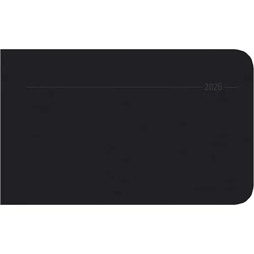 Alpha Edition - Timer To Go Tucson Schwarz 2026 – Buchkalender Querformat 15×9 cm mit Wochenübersicht & edlem Einband, kompakter Terminplaner für Büro, Beruf & unterwegs