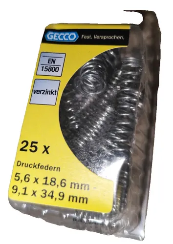 Druckfedern Sortiment  Federn 25 stück  Federn Stahlfedern EN 15800