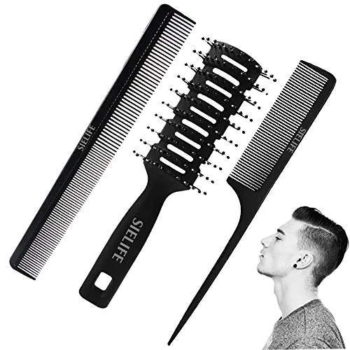 Professionelles Styling-Kammset 3 Stk, Herren Styling Haarbürste Kamm Schwanzkamm Belüftete Haarbürste für Männer & Frauen Salon, Haarschneiden Styling Comb Friseurkamm