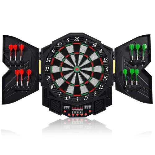 Elektronisches Dartboard LED Dartautomat mit Staubschutz 27 Spiele 216 Variation