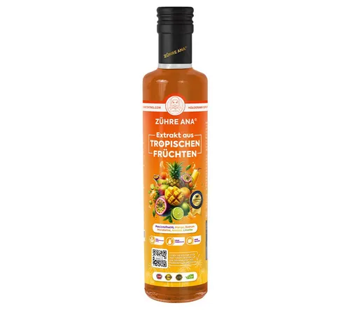 Zühre Ana® Extrakt aus tropischen Früchten - reich an Vitaminen, Mineralien 640g Sirup, 640 g, Frische Erfrischung in jedem Schluck,Mischungsverhältnis: 1+5
