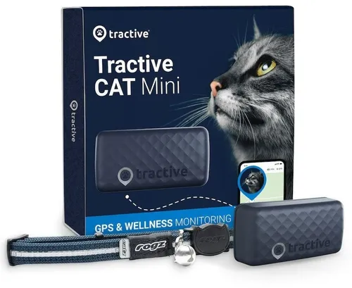 Tractive CAT Mini GPS Tracker - Live-Ortung und Aktivitätstracking für Katzen, marktführend mit Gesundheitswarnungen und Halsband inklusive