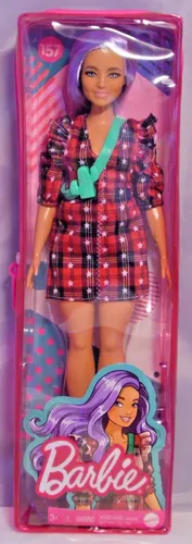 BARBIE Fashionistas 2020/2021 Fashionista # 157 Checked Dress, Curvy GRB49 NEU