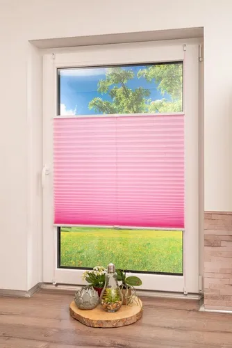 K-HOME Plissee Klemmfix Pisa, Lichtschutz, ohne Bohren, verspannt, Klemmfix, Crushed-Optik