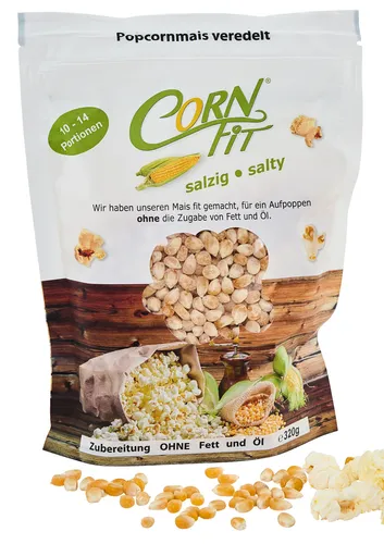  1kg= 18,72€) CORNFIT Popcornmais 320g (salzig von Madavanilla