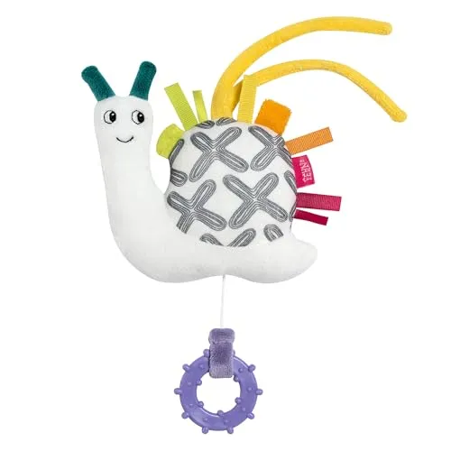 Fehn Mini-Spieluhr Schnecke – Kuscheltier & Einschlafhilfe: Aufzieh-Spieluhr mit sanfter Melodie Schuberts Wiegenlied beruhigt in jeder Situation – für Babys und Kleinkinder ab 0+ Monaten