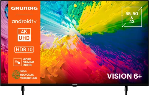 GRUNDIG 43 VOE 73 - 43 Zoll (108 cm) LED TV, 4K UHD, Dolby Digital, nachhaltig produziert mit 59% weniger Plastik und brillanter Soundqualität