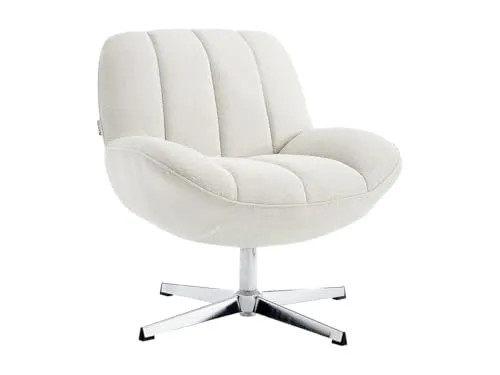 Vente-unique - Fauteuil pivotant en Tissu texturÈ Beige VOLABO
