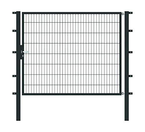 Einzeltor ALBERTS Flexo 200 x 160 cm Typ 6/5/6 - Gartentor aus robustem Metall in Anthrazit, inklusive stabilen Pfosten für eine einfache Montage und hohe Langlebigkeit.