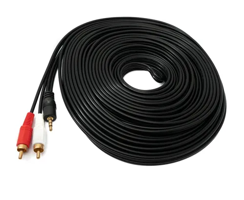 Cinch 2 RCA Kabel 20 m - Hochwertiges Stereo AV Kabel - HiFi-Kabel, 20 m Länge für flexibles Anschließen von Geräten, ideal für optimale Audioübertragung in bester Qualität.