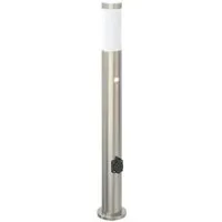 Pollerleuchte mit Sensor & Steckdose 80 cm Edelstahl - Stehleuchten mit IP44-Schutz, ideal für den Außenbereich, bietet praktische Steckdose und automatischen Sensor für optimale Beleuchtung.
