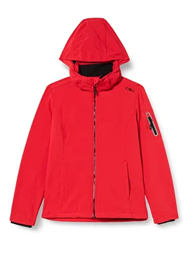 CMP Woman Jacket Zip Hood ferrari-nero (55BE) 34 - Softshelljacken für Frauen, wasser- und winddicht mit innovativer Clima Protect Membran, ideal für alle Jahreszeiten und den Alltag.