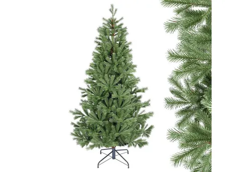 Salcar Künstlicher Weihnachtsbaum 180 cm mit Christbaumständer - Hochwertiger künstlicher Weihnachtsbaum mit 1252 Zweigen für eine üppige Optik. Ideal für Indoor und Outdoor, stabiler Metallstandfuß in Schwarz.