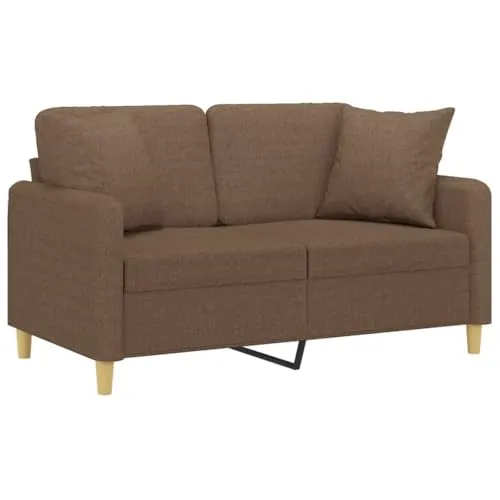 vidaXL 2-Sitzer Sofa mit Zierkissen - Modernes Polstersofa für Wohnzimmer, bietet exzellenten Komfort mit dick gepolsterter Sitzfläche und stabiler Metallkonstruktion.