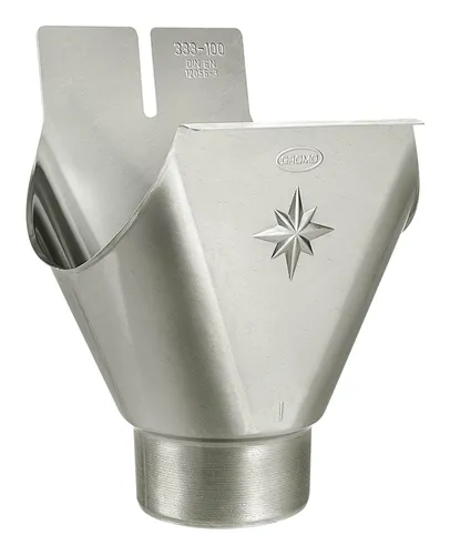 Grömo Zink-Einhangstutzen 280/87 mm, oval, für halbrunde Rinne - 62427