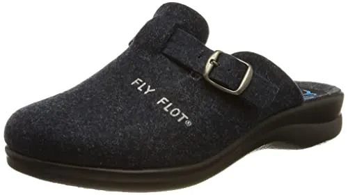 Fly Flot Damen Hausschuhe aus Wollfilz, Größe 40, Blau - Bequeme Pantoffeln aus hochwertigem Wollfilz, rutschfest und ideal für entspannte Stunden zu Hause. Perfekte Passform durch verstellbare Schnalle und Comfortweite.
