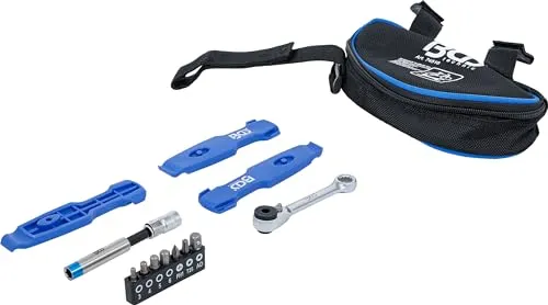 BGS-74516 Fahrrad-Werkzeug-Satz 13-tlg. für unterwegs - Praktischer 13-teiliges Werkzeug-Set für Fahrradreparaturen unterwegs, ideal für Radfahrer und Hobbymechaniker.
