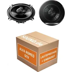 Pioneer TS-G1330F Lautsprecher Einbaupaket für Alfa Romeo GTV 916 - Komplettset mit 2x 13cm Pioneer Lautsprechern für Ihren Alfa Romeo GTV 916 (1994-1998). Einfache Installation dank Adapterringen und -steckern für optimalen Sound.