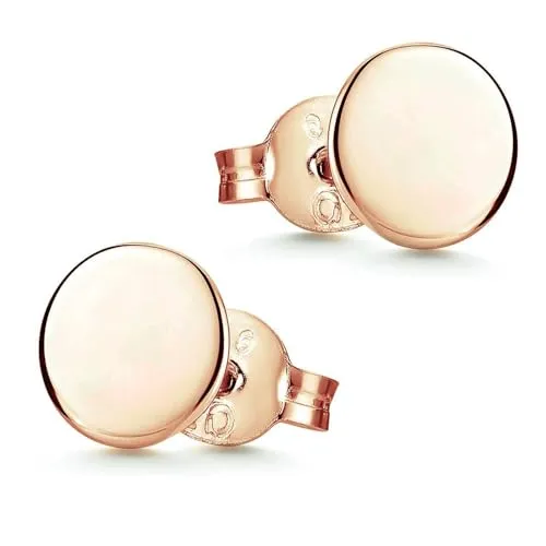 Materia Ohrstecker Plättchen rosegold - Flache Ohrringe aus 925 Sterling Silber - Elegante runde Ohrstecker in rosegold, flach und ideal kombinierbar. Perfekt für jeden Anlass und aus hochwertigem 925 Sterling Silber gefertigt. Ein stilvolles Geschenk für Damen und Mädchen.