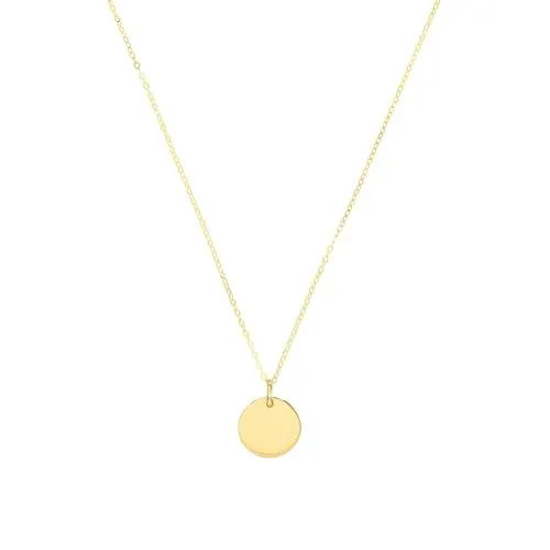 Amor Kette mit Anhänger Kreis, 2020012 gelb|goldfarben - Elegante Ankerkette mit abnehmbarem Kreis-Anhänger aus 585 Gelbgold. Ideal für jeden Anlass, stilvolles Design und hochwertige Verarbeitung, geliefert in einem Etui.