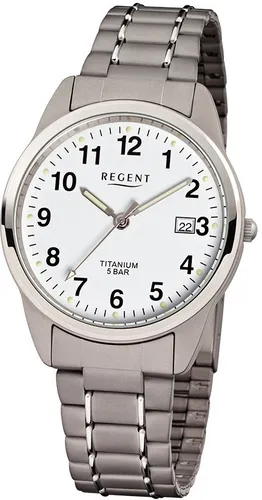 REGENT -Herrenuhr Titanarmband, weißem Ziffernbaltt - F-432